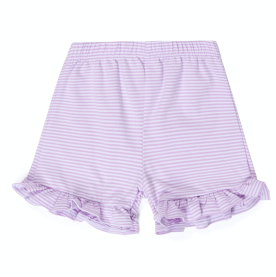 Girl's Micro-Striped Ruffle Shorts